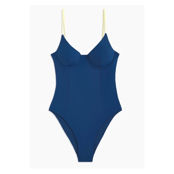 New! ONIA Isabella Two-Tone One Piece Swimsuit - Picture 3 of 10